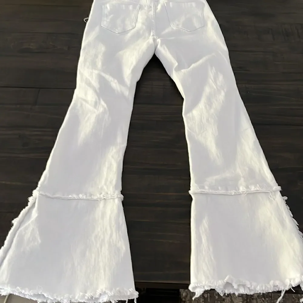White SHEIN flare jeans